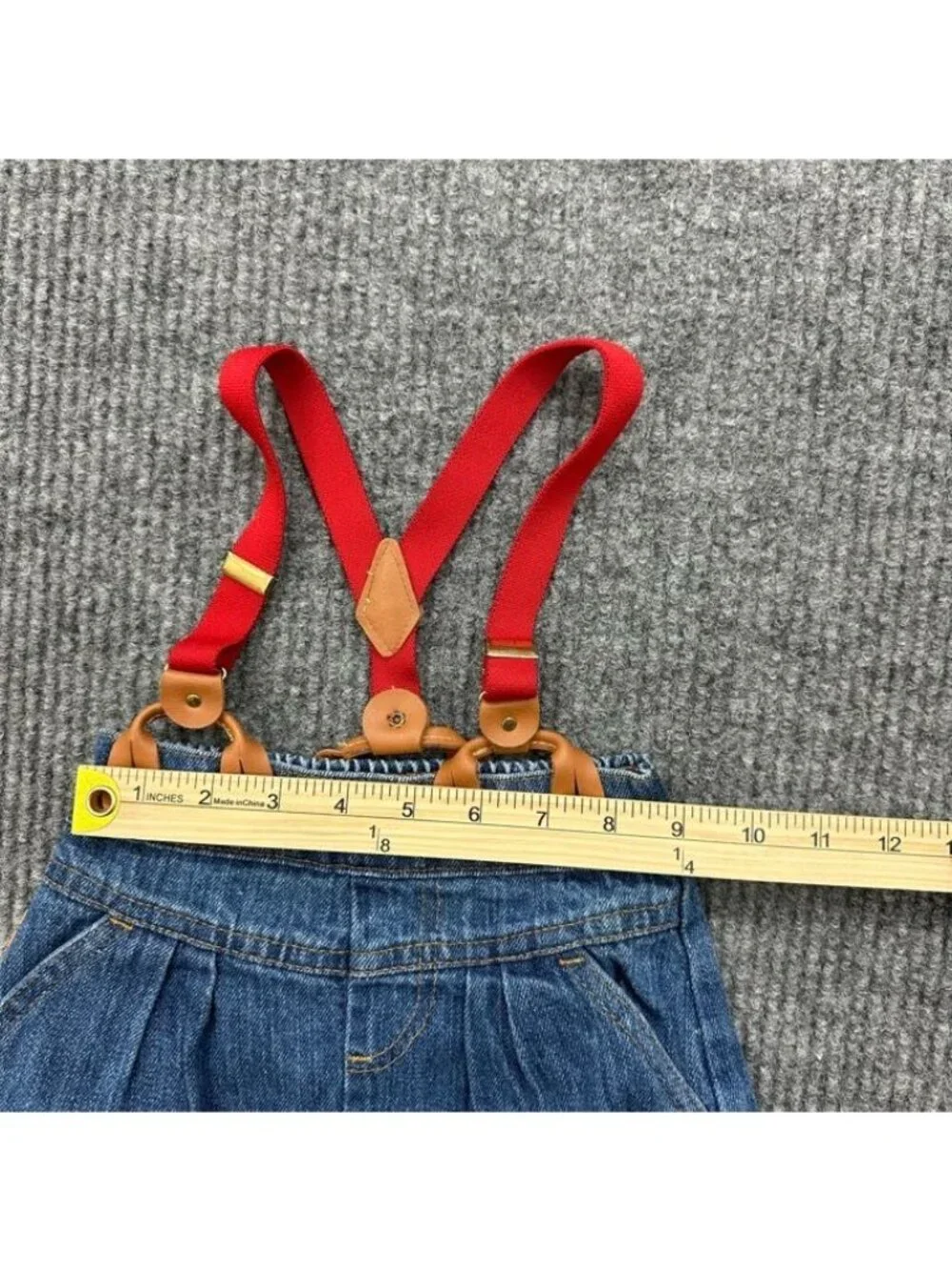 VTG Levis Denim Suspender Skirt 100% Cotton Overall USA Made Girls sz 24 Months